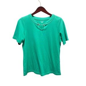 Allison Daley green Blouse With Silver Buckle